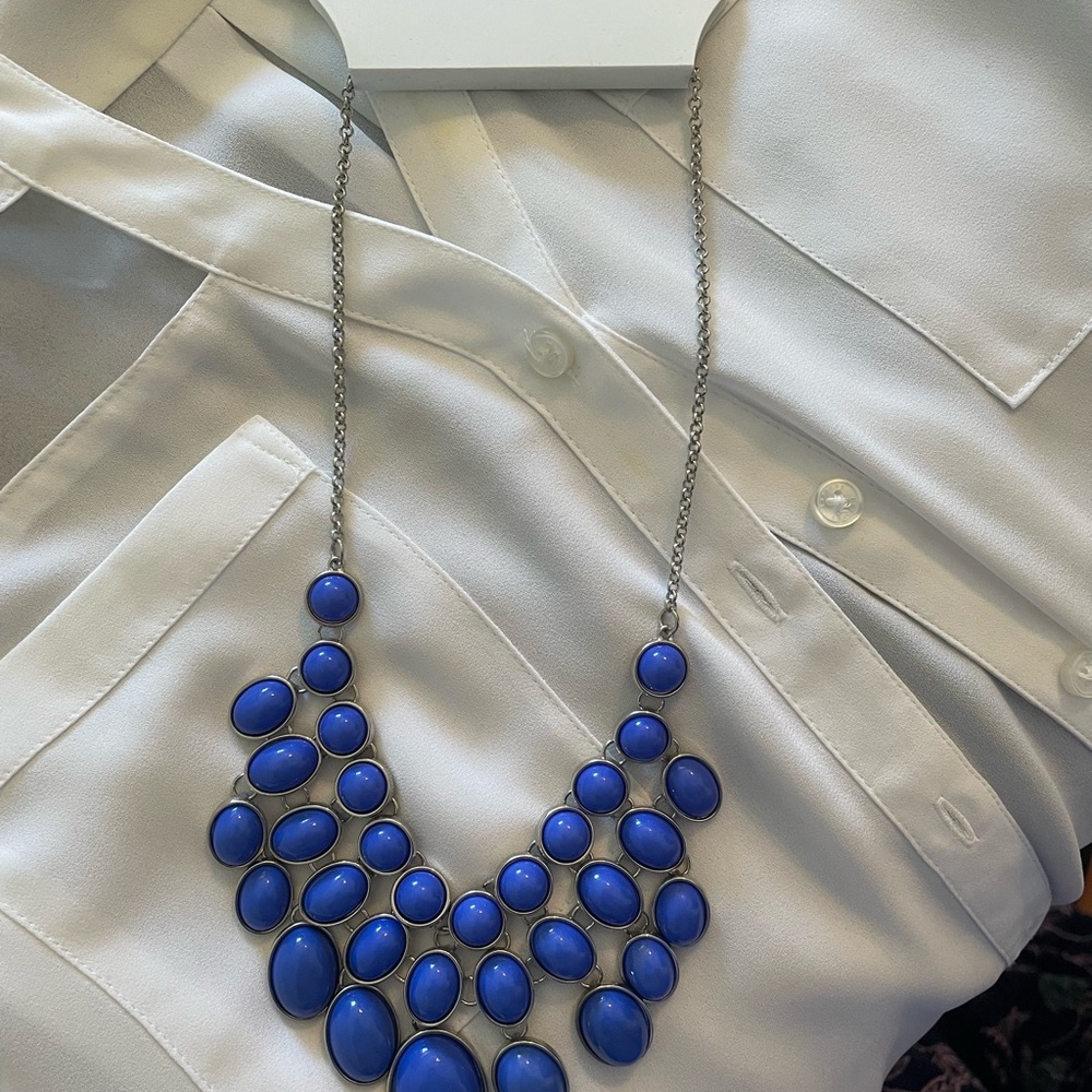 Blue & Silver Color necklace